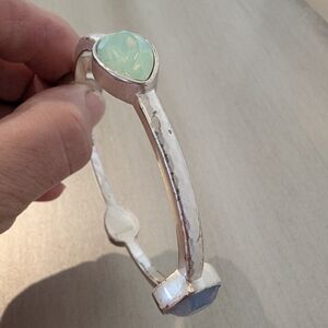 Brighton Mercury Love Shines Bangle with Green and Blue Stones